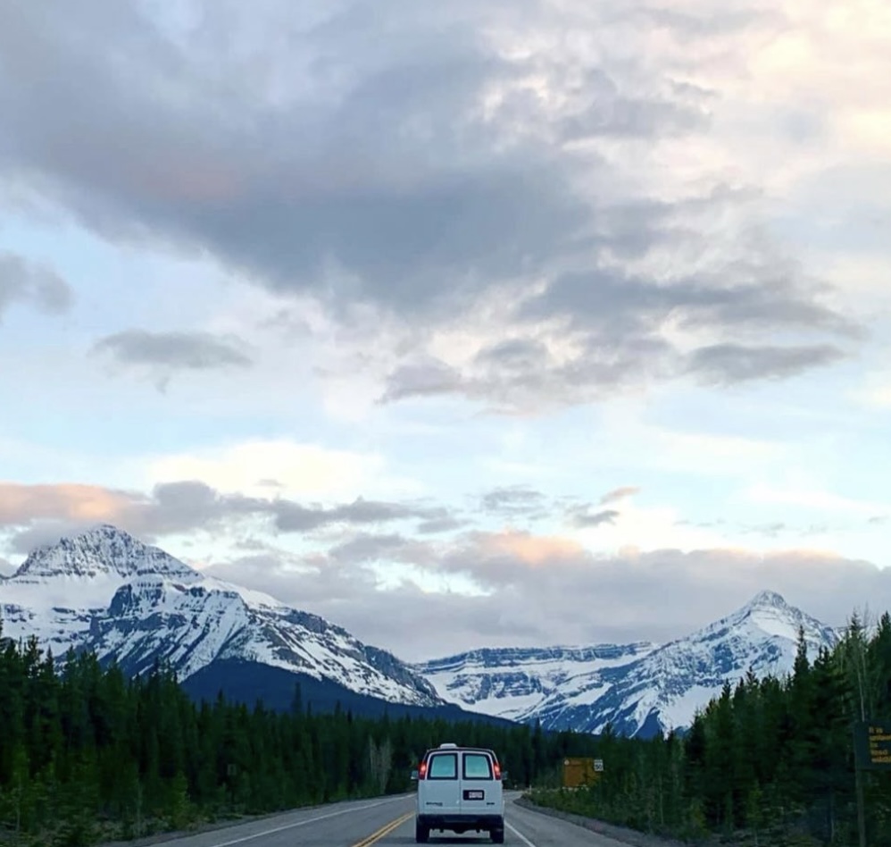 Johnny Savana parked in the mountains